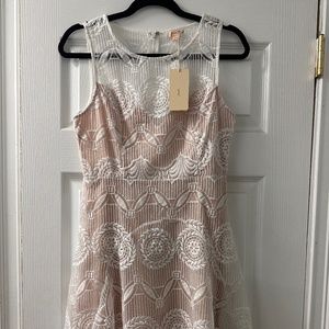 Flirty Pink and White Cocktail Dress